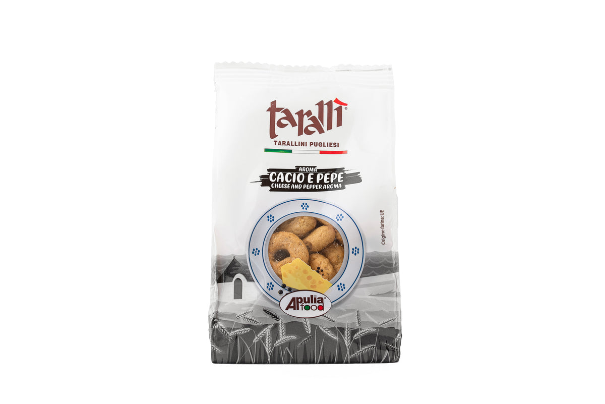 Taralli “Cacio & Pepe” su sūriu ir pipirais, 250 g.